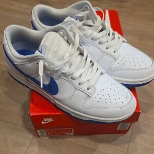 Nike Dunk Low Retro in White and Blue